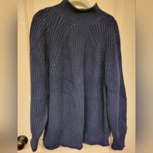 J. Crew Navy Roll Nexk Sweater
